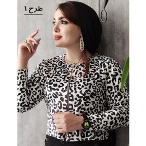 بلوز کراپ مخمل طرحدار - مانتو پاتریس رشت