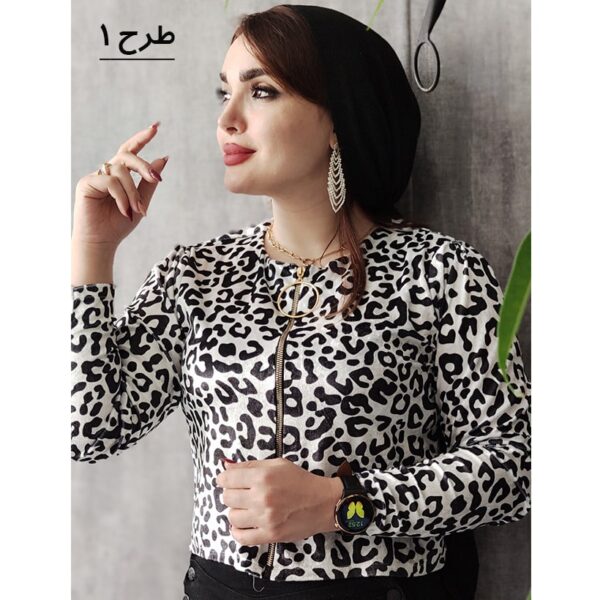 بلوز کراپ مخمل طرحدار - مانتو پاتریس رشت