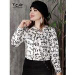 بلوز کراپ مخمل طرحدار - مانتو پاتریس رشت