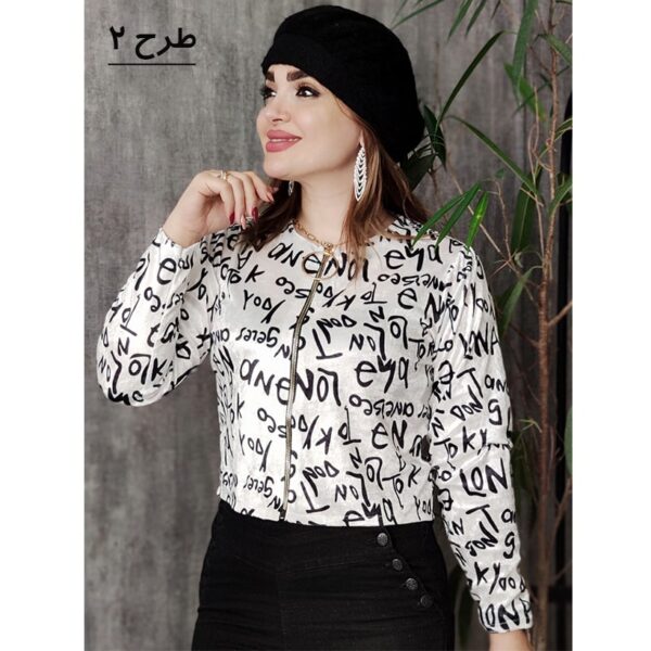 بلوز کراپ مخمل طرحدار - مانتو پاتریس رشت
