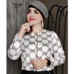 بلوز کراپ مخمل طرحدار - مانتو پاتریس رشت