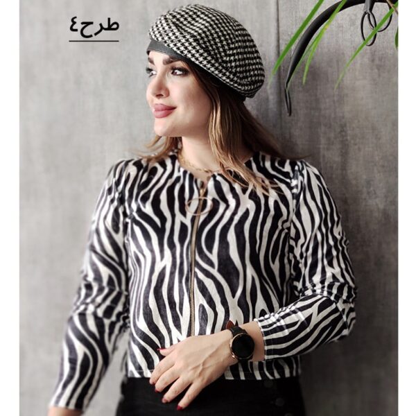 بلوز کراپ مخمل طرحدار - مانتو پاتریس رشت