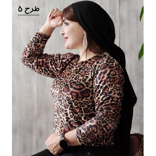 بلوز کراپ مخمل طرحدار - مانتو پاتریس رشت