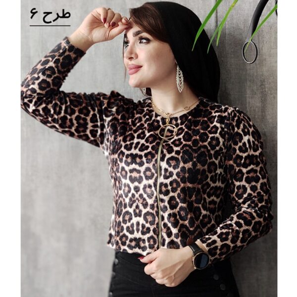 بلوز کراپ مخمل طرحدار - مانتو پاتریس رشت