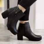 نیم بوت پاشنه دار مشکی - مانتو پاتریس رشت