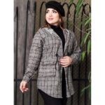 مانتو چهارخونه کلاهدار فوتر