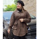 مانتو چهارخونه کلاهدار فوتر