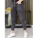 شلوار مام فیت ذغالی - مانتو پاتریس رشت