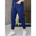 شلوار مام فیت سرمه ای - مانتو پاتریس رشت