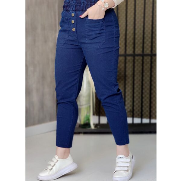 شلوار مام فیت سرمه ای - مانتو پاتریس رشت