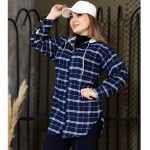 مانتو چهارخونه کلاهدار زیپی