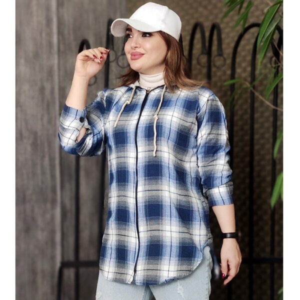 سویشرت چهارخونه کلاهدار - مانتو پاتریس رشت