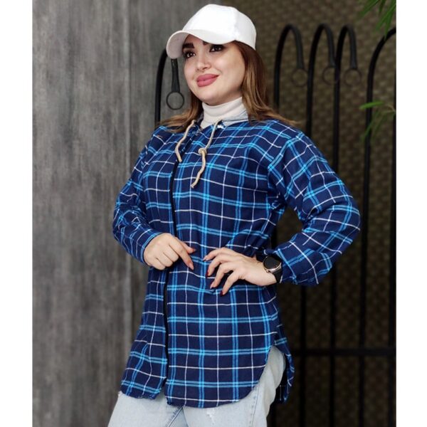 سویشرت چهارخونه کلاهدار