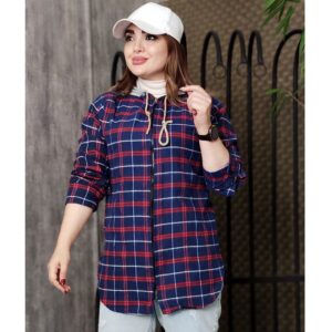 سویشرت چهارخونه کلاهدار