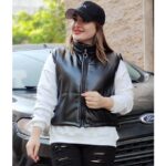 پافر نیم تنه چرم مشکی - مانتو پاتریس رشت