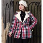 پالتو چهارخونه یقه خز - مانتو پاتریس رشت