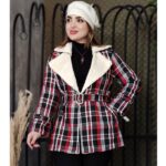 پالتو چهارخونه یقه خز - مانتو پاتریس رشت