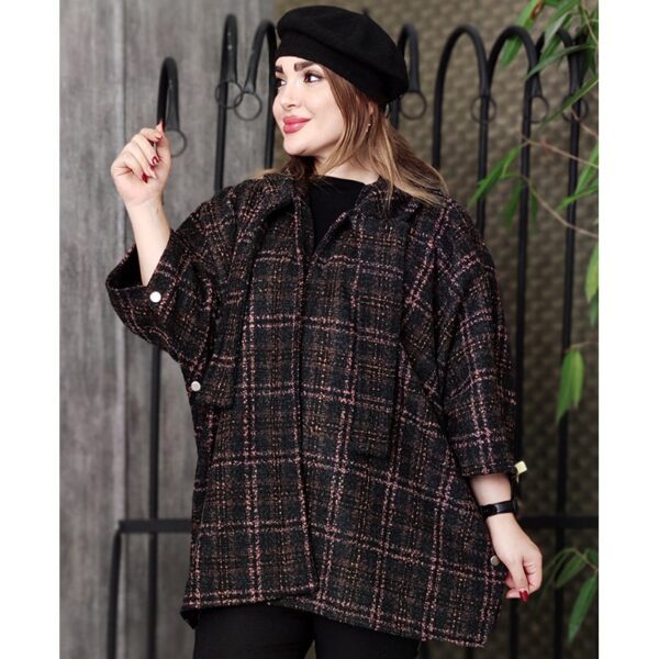 پالتو پانچ چهارخونه - مانتو پاتریس رشت