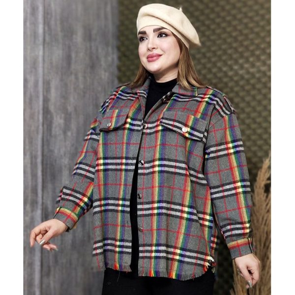 شکت چهارخونه ریش ریش - مانتو پاتریس رشت