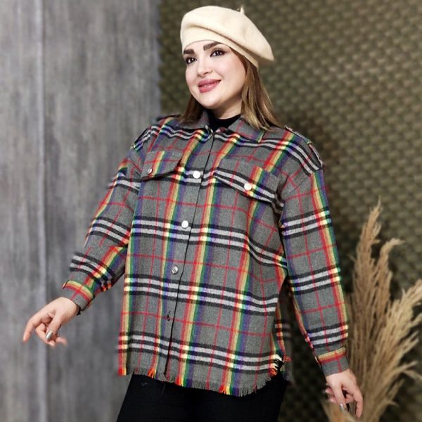 شکت چهارخونه ریش ریش - مانتو پاتریس رشت