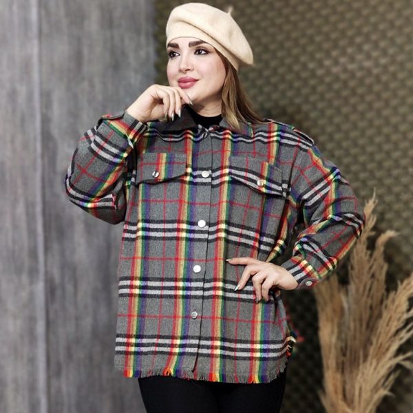 شکت چهارخونه ریش ریش - مانتو پاتریس رشت