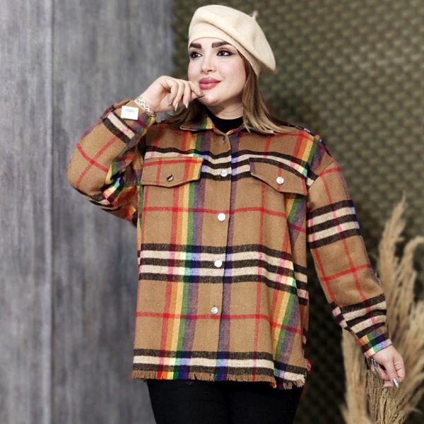 شکت چهارخونه ریش ریش - مانتو پاتریس رشت