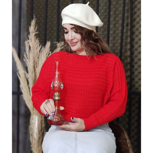 بلوز بافت کراپ قرمز - مانتو پاتریس رشت