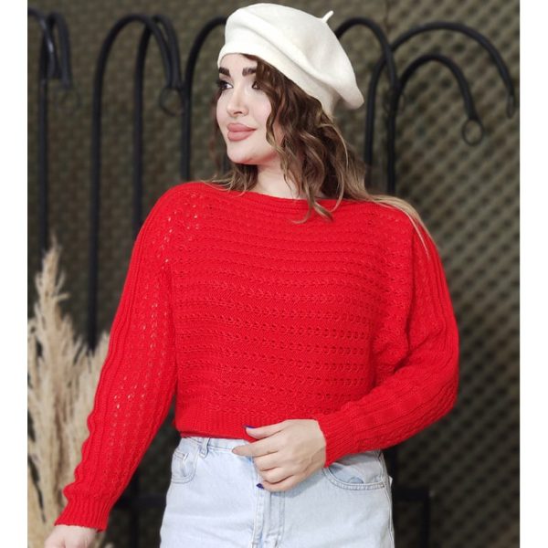 بلوز بافت کراپ قرمز - مانتو پاتریس رشت