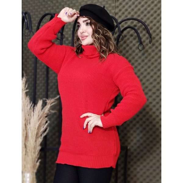 تونیک بافت یقه شل قرمز - مانتو پاتریس رشت