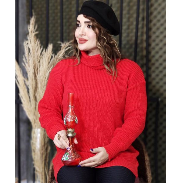 تونیک بافت یقه شل قرمز - مانتو پاتریس رشت