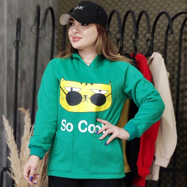 هودی دورس چاپ گربه - مانتو پاتریس رشت