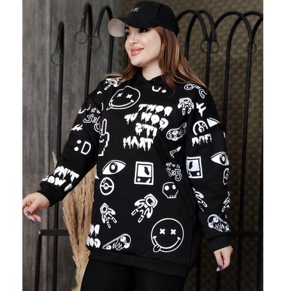 هودی دورس چاپی مشکی