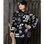 هودی دورس چاپی مشکی - مانتو پاتریس رشت