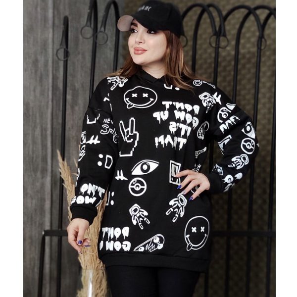 26800813-2-min هودی دورس چاپی مشکی - مانتو پاتریس رشت