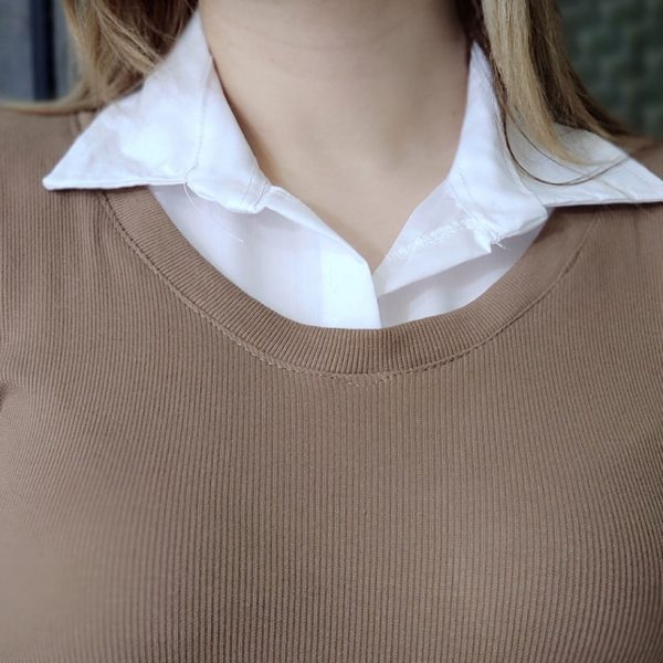 بلوز یقه سفید فانریپ - مانتو پاتریس رشت