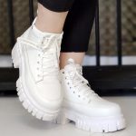 نیم بوت لژ دار سفید - مانتو پاتریس رشت