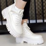 نیم بوت لژ دار سفید - مانتو پاتریس رشت