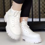 نیم بوت لژ دار سفید - مانتو پاتریس رشت