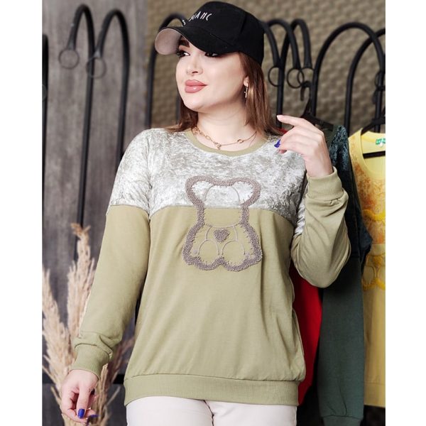 بلوز آستین بلند مخمل ترکیبی خرس