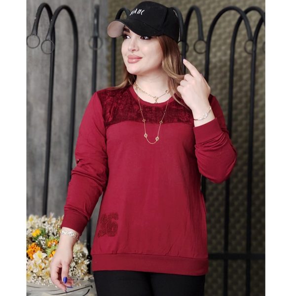 بلوز ترکیبی مخمل دورس - مانتو پاتریس رشت