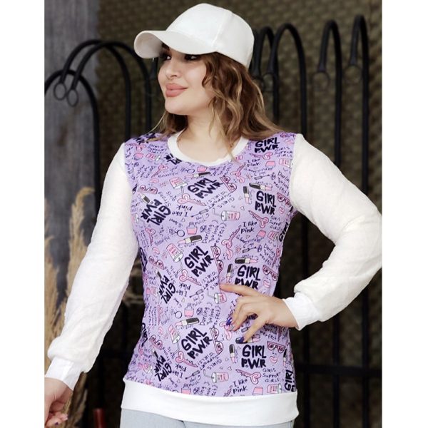 بلوزطرحدار آستین خز 289001922 - Image 11