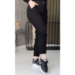 شلوار مام فیت کمر دکمه مشکی بنگال - مانتو پاتریس رشت