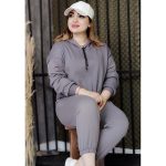 ست هودی کراپ و شلوار دورس رنگی