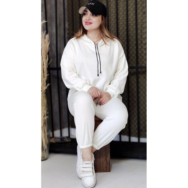 ست هودی کراپ و شلوار دورس رنگی