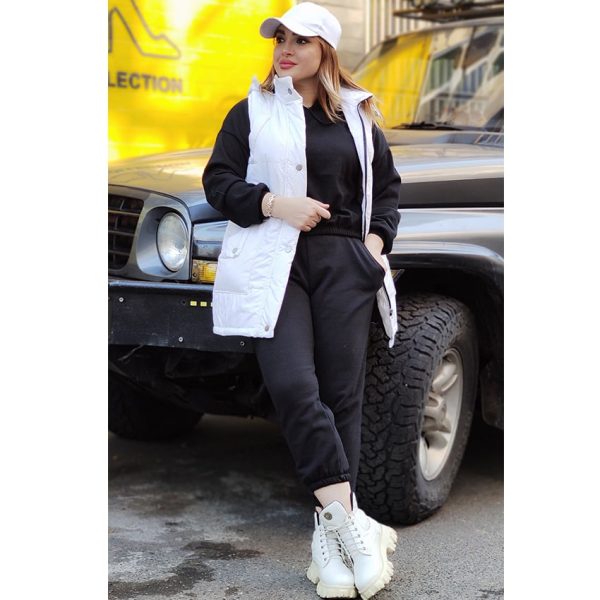 ست هودی کراپ و شلوار دورس رنگی