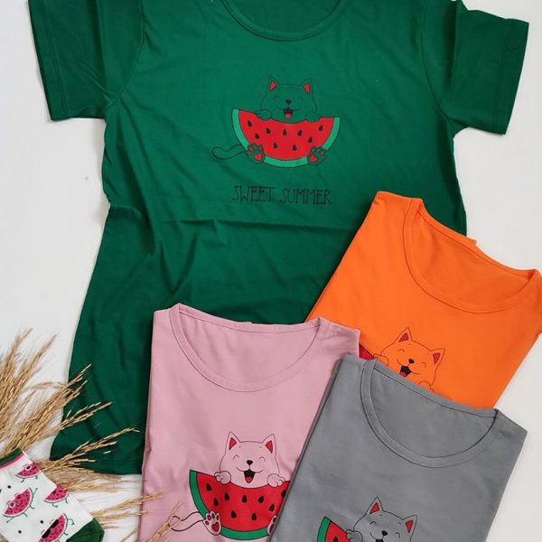 32100312-1-min تیشرت چاپ گربه و هندوانه