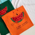 تیشرت چاپ گربه و هندوانه