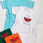 تیشرت چاپ گربه و هندوانه