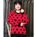 بلوز بافت قرمز قلب - مانتو پاتریس رشت