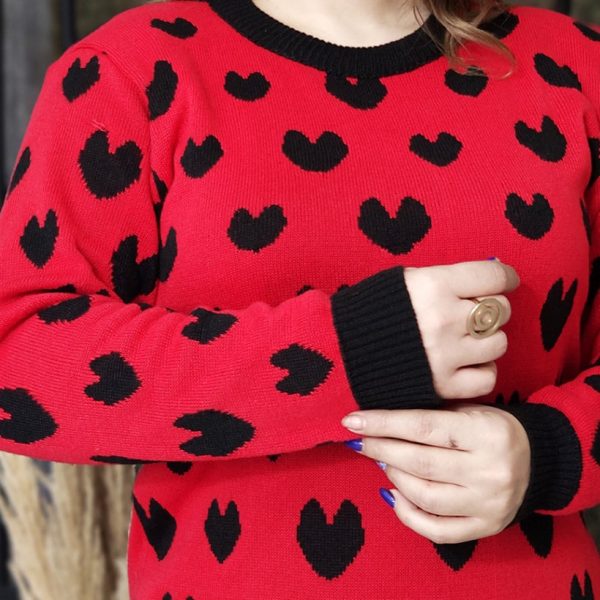 بلوز بافت قرمز قلب - مانتو پاتریس رشت